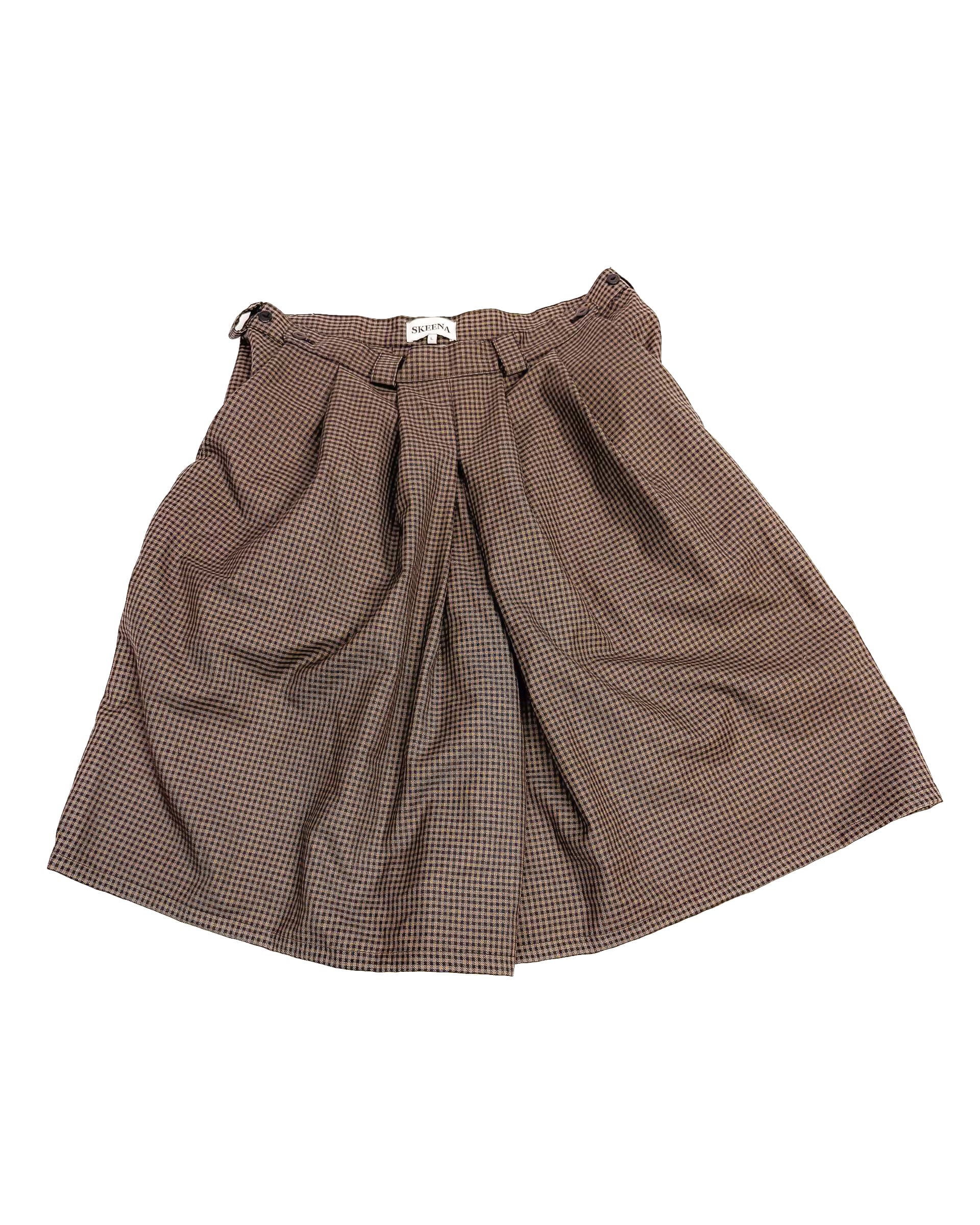 Skeena brown checked skirt