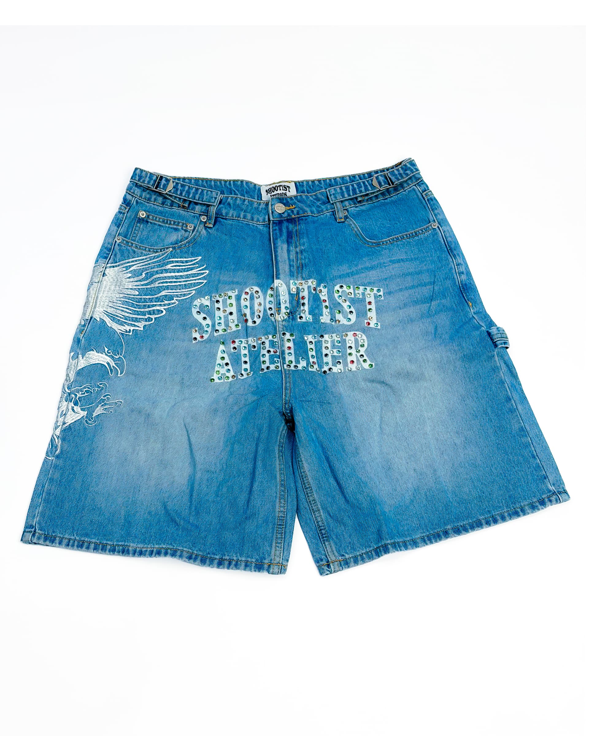 Shootist Atelier blue baggy denim shorts
