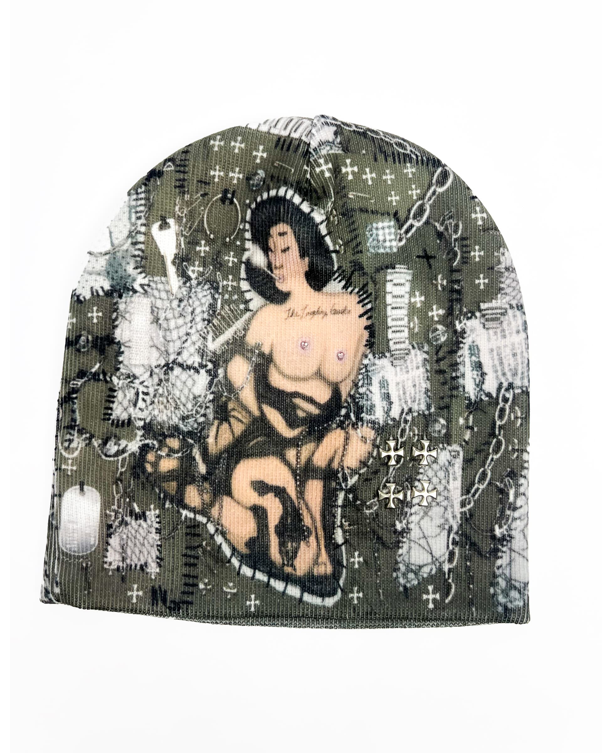 Moss the laughing geisha beanie