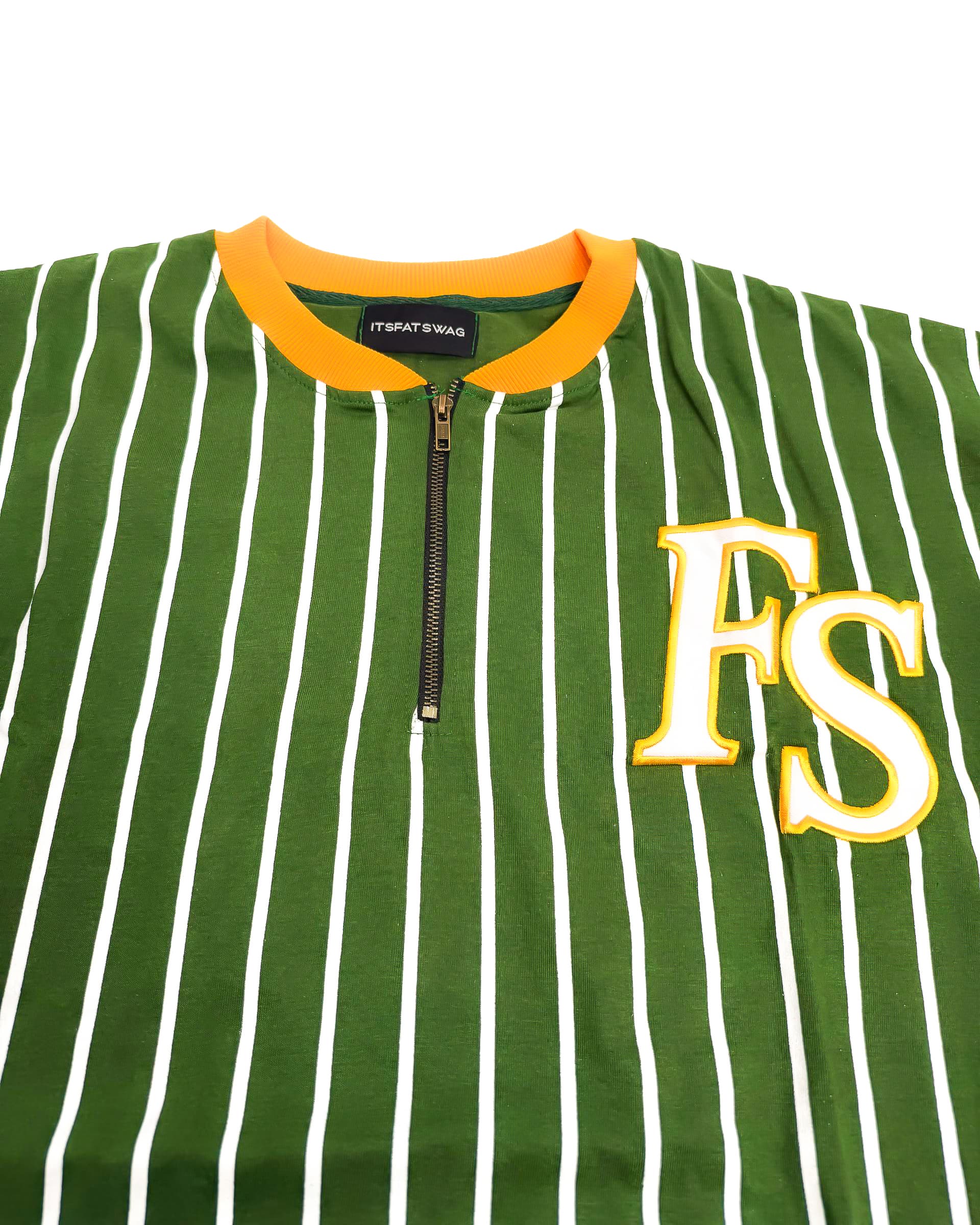 Mitchell Ness Green Bay Packers striped mesh baseball jersey