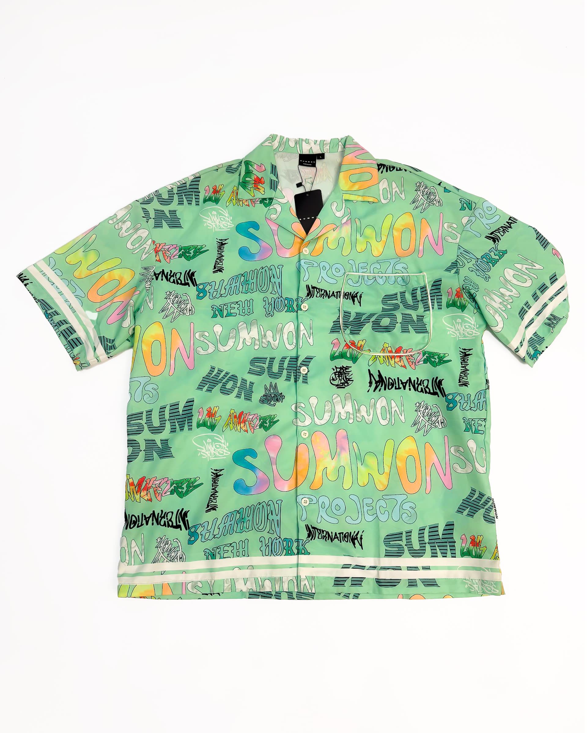 SUMWON Relaxed Fit Shirt With All Over Print heavyweight T-Shirt