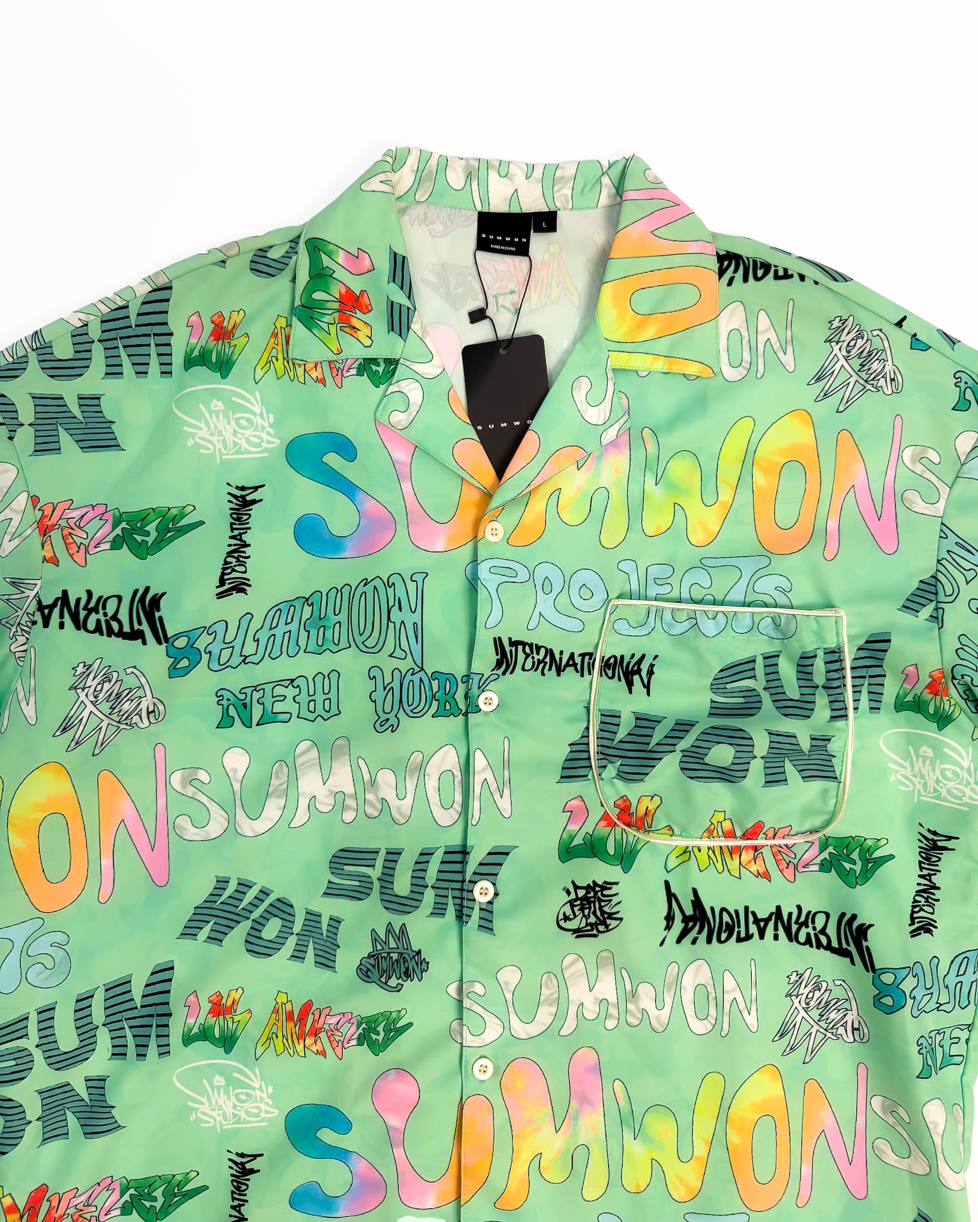 SUMWON Relaxed Fit Shirt With All Over Print heavyweight T-Shirt