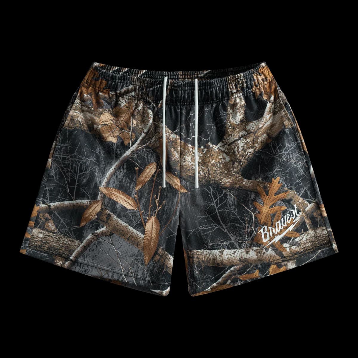 BLACK REALTREE SHORTS