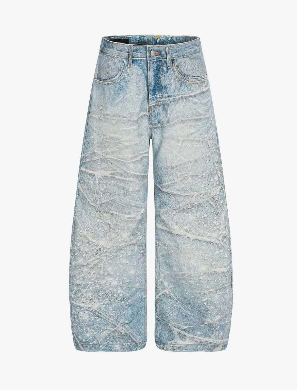 VINTAGE WASHED RHINESTONE WIDE LEG