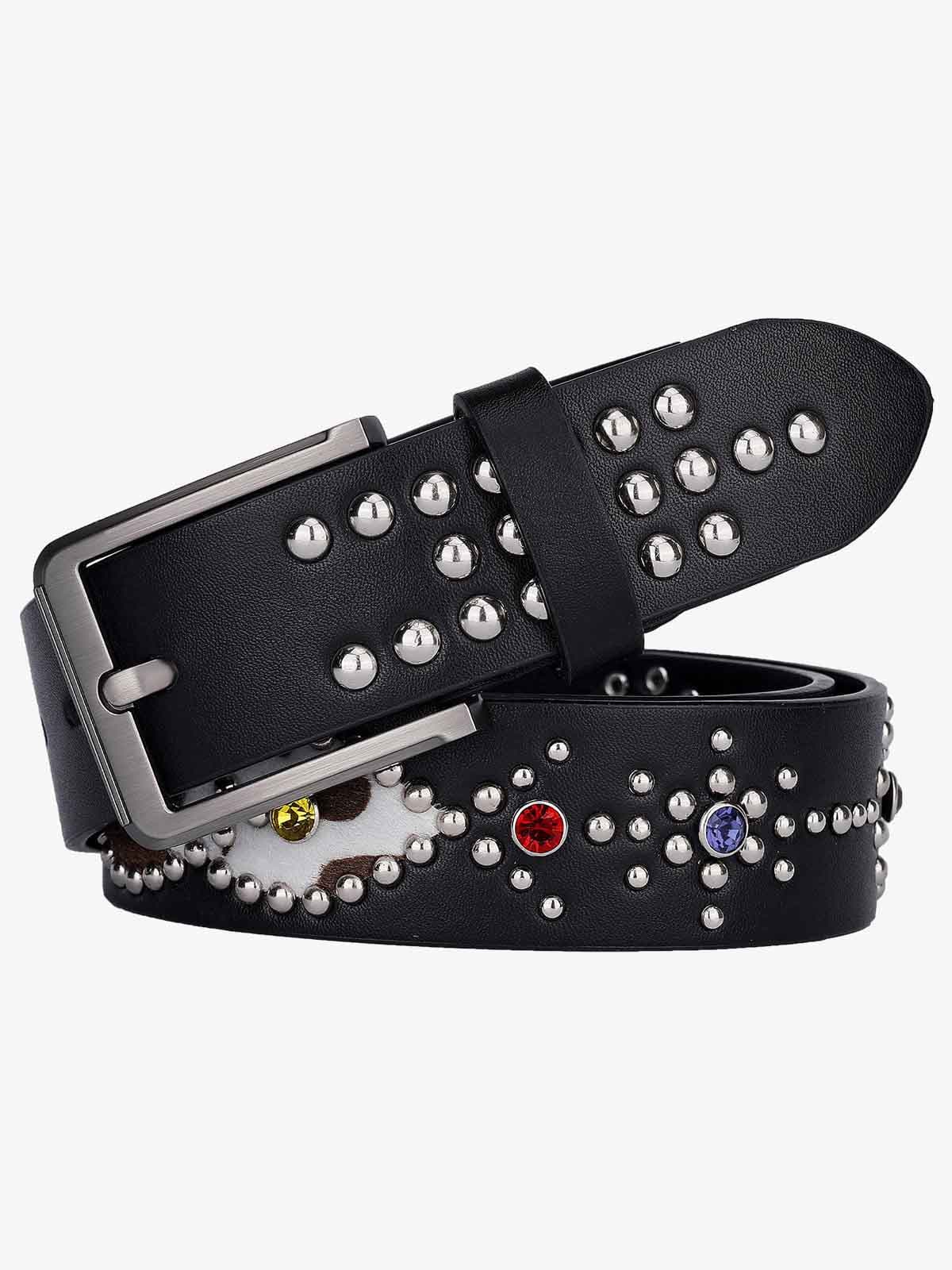 RETRO MULTICOLOR GEM STUDDED U BELT