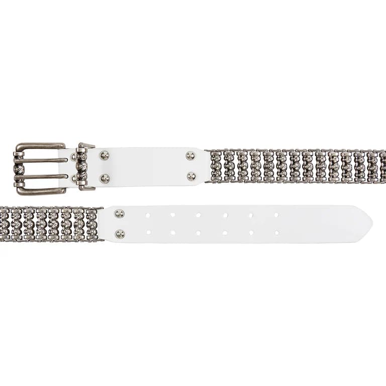 SILVER SKULL ROLLER BELT